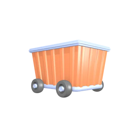 Rock mining cart  3D Illustration