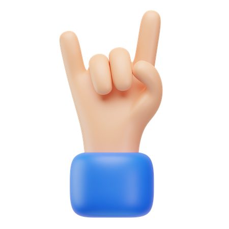 Rock N' Roll Hand Symbol  3D Icon