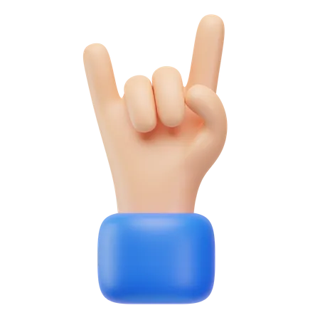 Rock N' Roll Hand Symbol  3D Icon