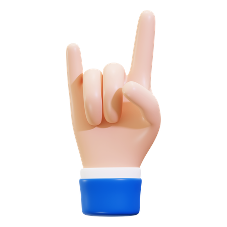 Rock no gesto com a mão  3D Icon