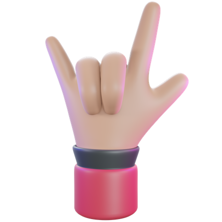 Rock no gesto com a mão  3D Icon
