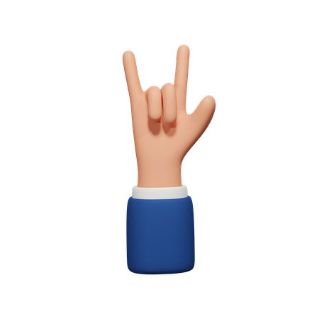 Rock no gesto com a mão  3D Icon