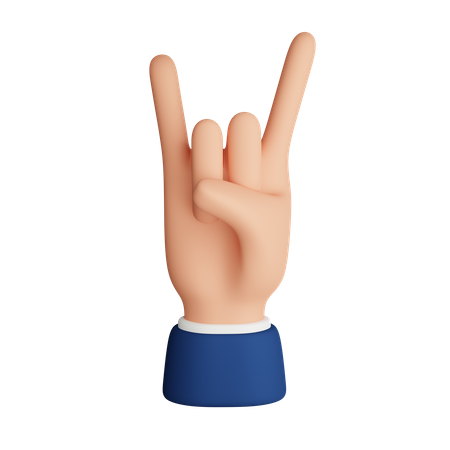 Rock no gesto com a mão  3D Icon