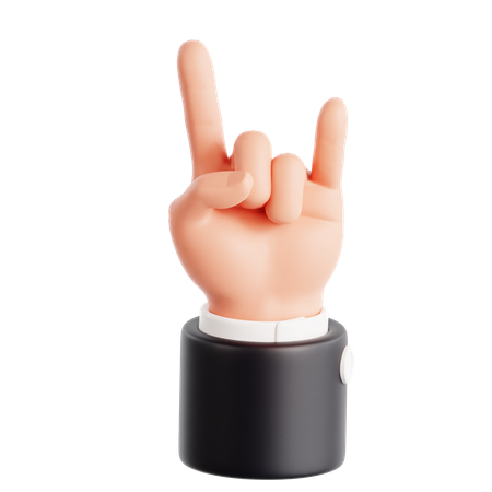 Rock no gesto com a mão  3D Icon