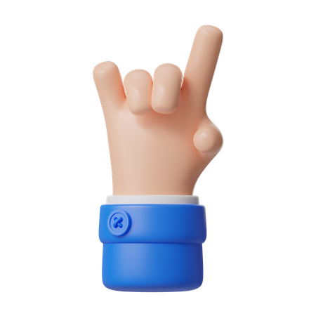 手でロックするジェスチャー  3D Icon