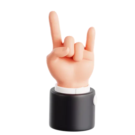 Rock On Hand Gesture  3D Icon