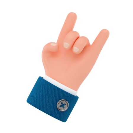 Rock On Hand Gesture  3D Icon