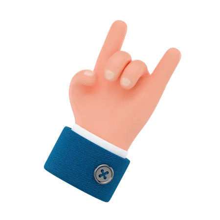 Rock On Hand Gesture  3D Icon