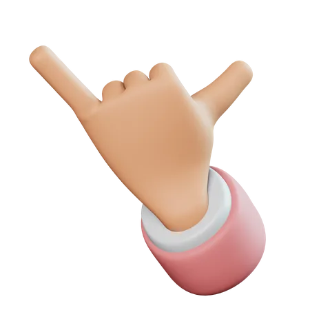 Rock On Hand Gesture  3D Icon