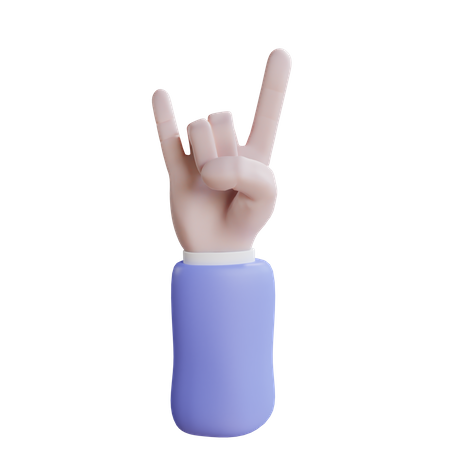 Rock on hand gesture  3D Icon