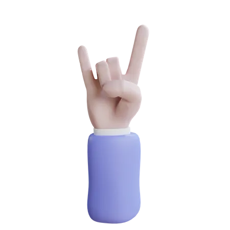 Rock on hand gesture  3D Icon