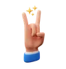 Rock on hand gesture