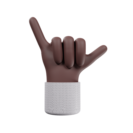 Rock on hand gesture  3D Illustration