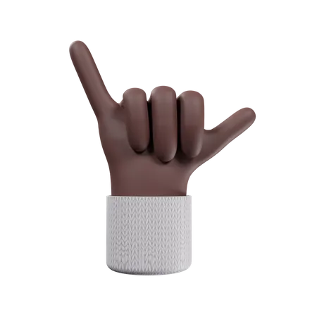 Rock on hand gesture  3D Illustration