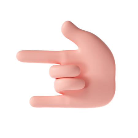 Rock on hand gesture  3D Illustration