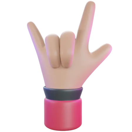 Rock on hand gesture  3D Illustration