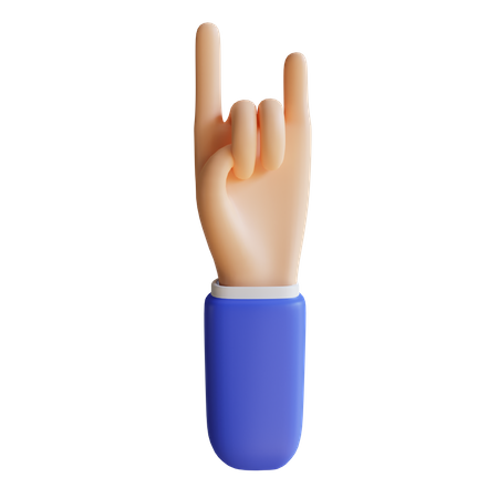 Rock On Hand Gesture  3D Illustration