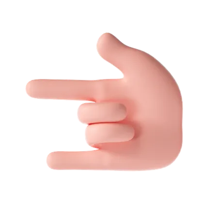 Rock on hand gesture  3D Illustration