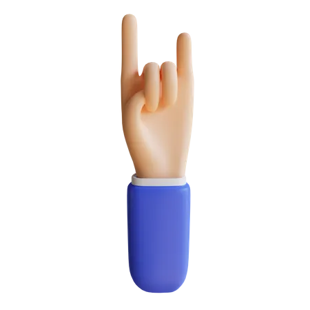 Rock On Hand Gesture  3D Illustration