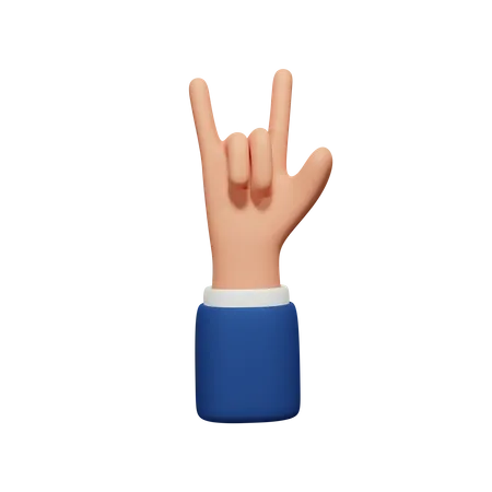 Rock On Hand Gesture  3D Icon