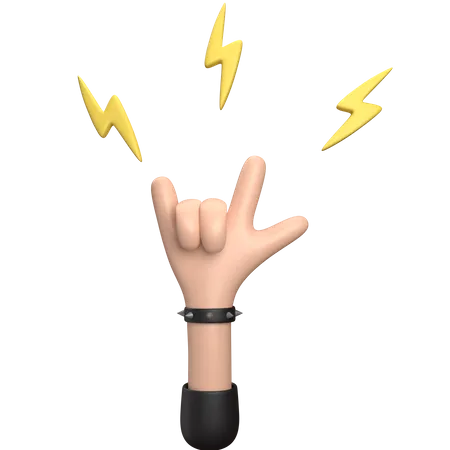 Rocker Hand Gesture  3D Illustration