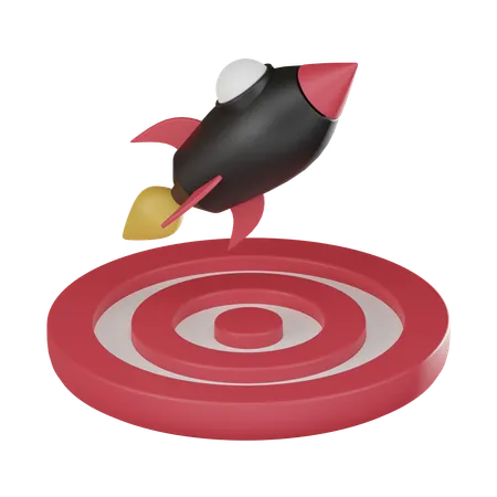 Successful Rocket Strategy Hitting The Target Board Ideal For Business And Startup Concepts 3 D Render 3D Icon