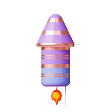 3 D Purple Firecracker 3D Icon
