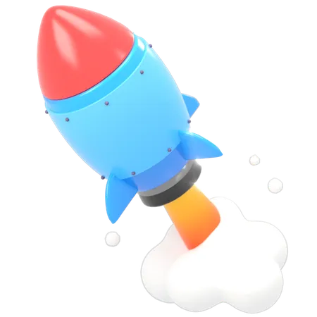 Rocket Launch Illustration In 3 D Design 3D Icon