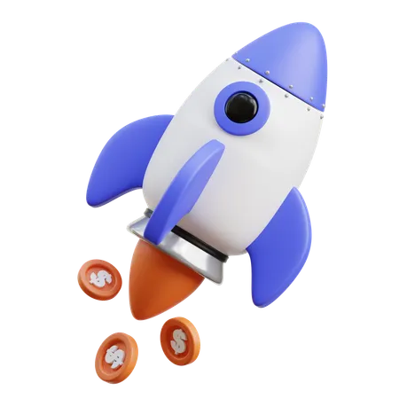 Business Rocket Startup 3D Icon