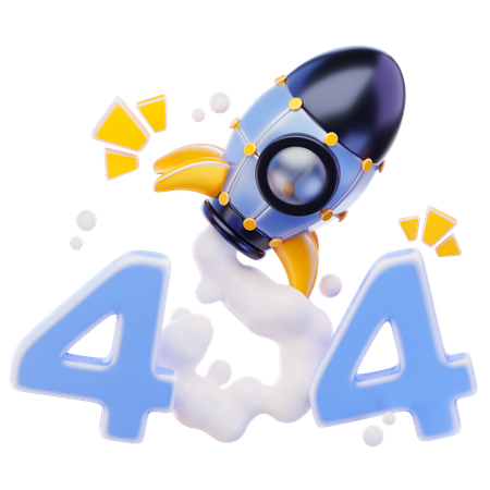 ロケット404エラー  3D Icon