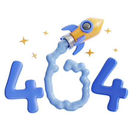 Rocket 404 not found  3D Icon