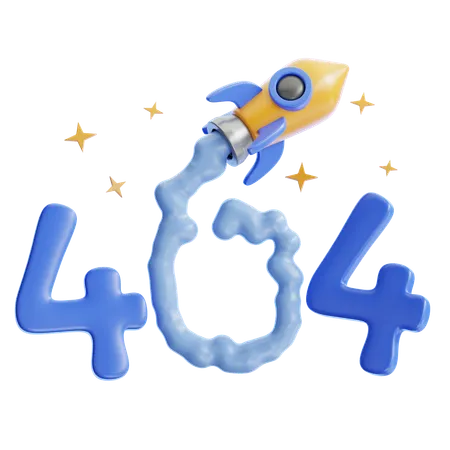Rocket 404 not found  3D Icon