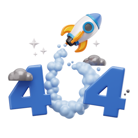 Rocket 404 not found  3D Icon