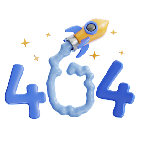 Rocket 404 not found  3D Icon