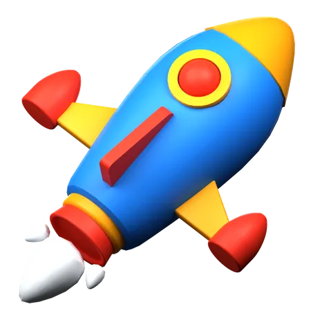 Spaceship Rocket Toy Rocket Upswing Spewing Smoke Startup Space Business Concept 3 D Vector Icon Cartoon Minimal Style 3D Icon