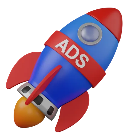 Rocket ads  3D Icon