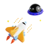 Rocket And Ufo