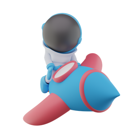 Rocket Astronaut  3D Icon