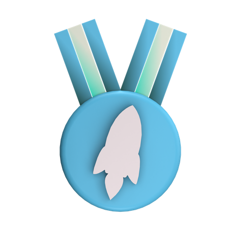 Rocket Badge  3D Icon