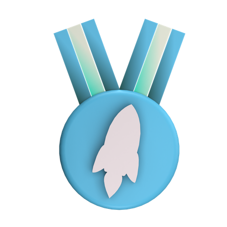 Rocket Badge  3D Icon