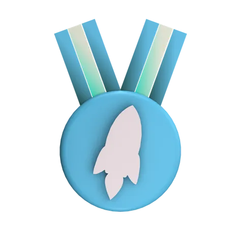 Rocket Badge  3D Icon