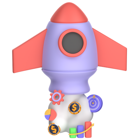 Rocket Business  3D Icon