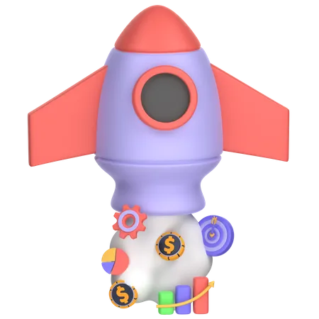 Rocket Business  3D Icon