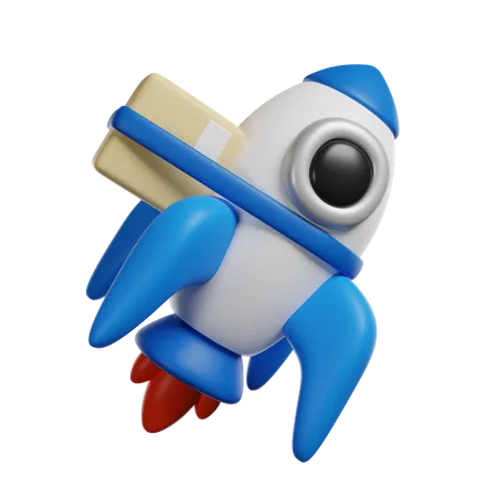 Fast Rocket Delivery 3 D Render Icon 3D Icon