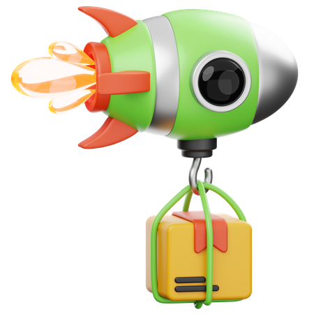 Rocket Delivery  3D Icon