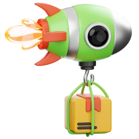 Rocket Delivery  3D Icon