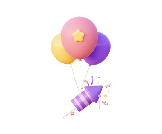 Rocket Fireworks  3D Icon