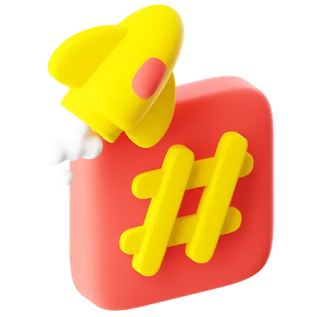 Rocket Hastag  3D Icon