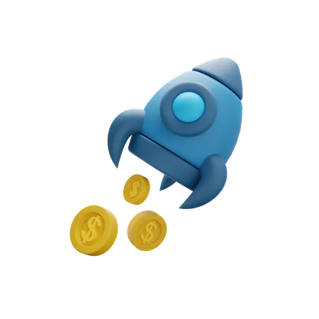 Rocket Investment  3D Icon