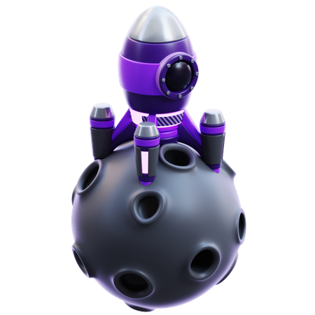 Rocket Landed  3D Icon